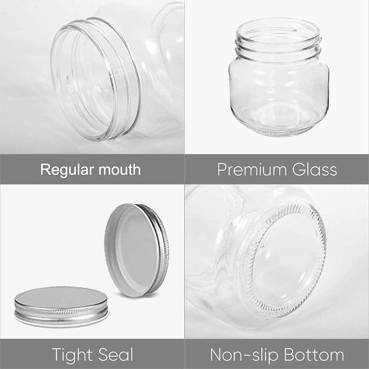 Jam Moom 様360mlのCLEAR CARE❌12 Amazon.com: Yomarket Mason Jars Regular Mouth 8 Oz Clear Glass